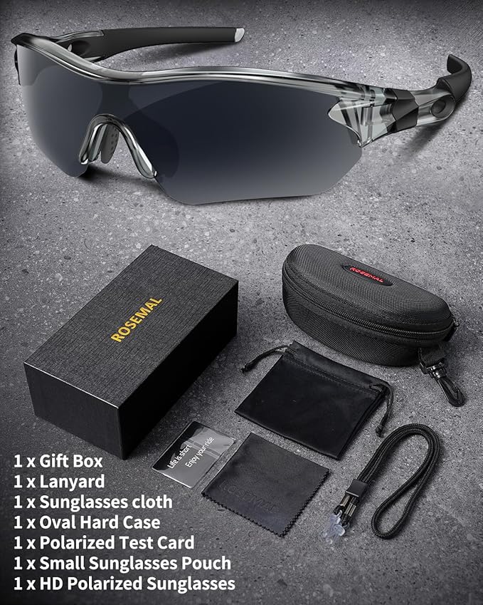 Polarized Sports Sunglasses for Men Women Youth Baseball Running Fishing Tennis Golf Cycling Driving Motor TAC UV400 TR90