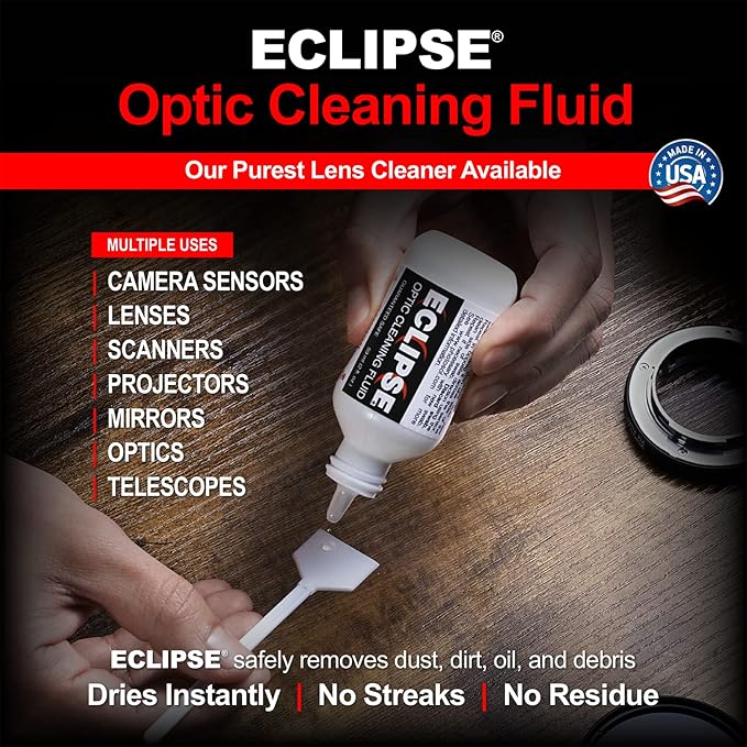 Senor Cleaning Kit - 24mm Sensor Swab (12 Swabs) for Cleaning Full Frame Sensors and Eclipse Sensor Cleaning Application with Dropper Tip (59ml) 2oz