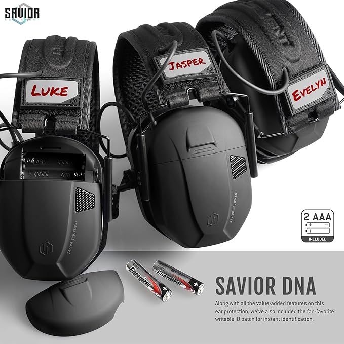 Savior Equipment Apollo Electronic Earmuffs For Shooting w/Gel Ear Pads, 24dB NRR, Noise Cancelling Ear Protection Headset
