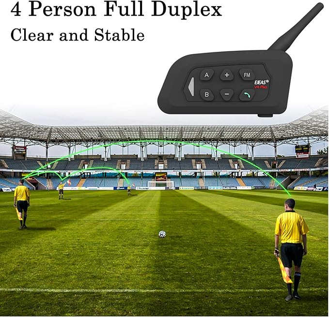 Referee Headset, USB C Interface Communication System with Headset Earphone for Volleyball Official Football Soccer Handball (4 Pack)