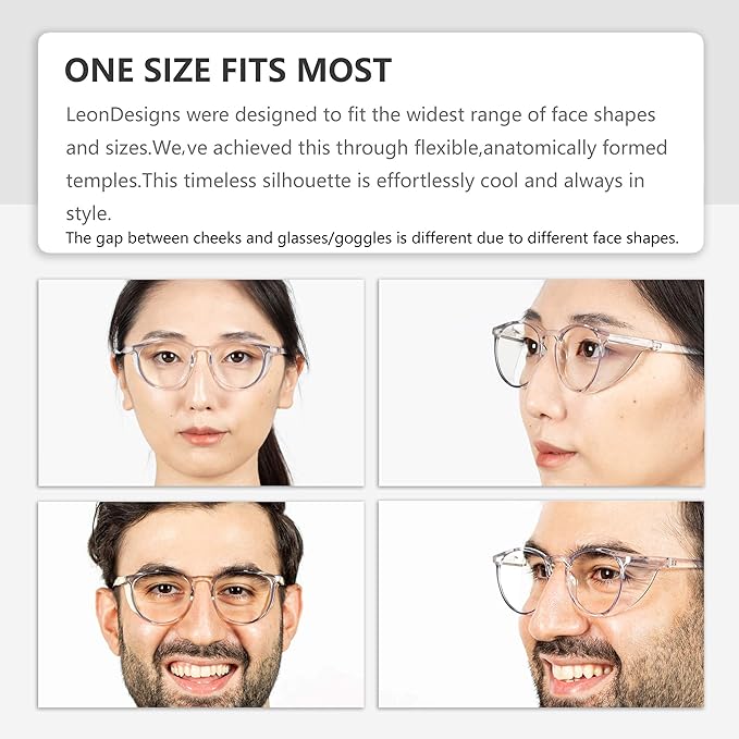 Anti Fog Safety Glasses Blue Light UV Blocking Goggles for women men (Round w+h)