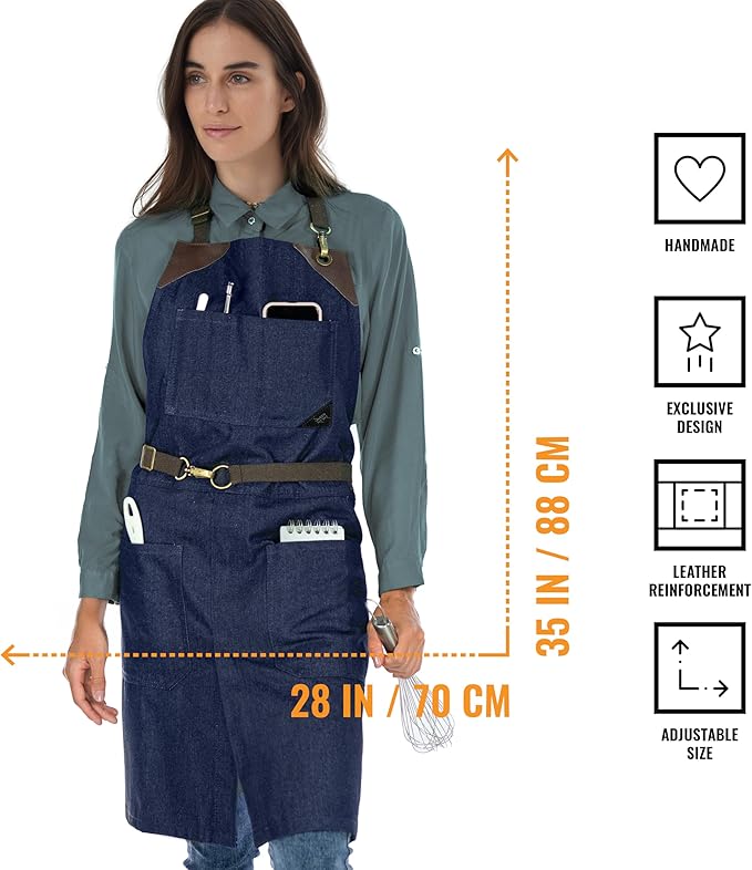 Under NY Sky No-Tie Durable Denim, Leather Reinforcement and Split-Leg