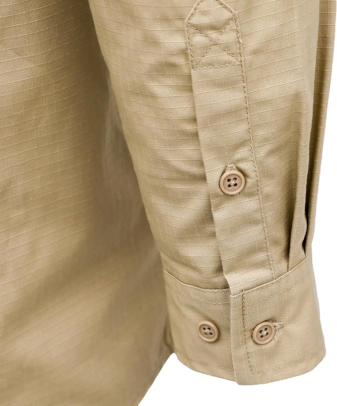 BOCOMAL FR Shirts 6oz Ripstop Durable Rugged Zipper Pocket Water Repellent Finish Fire Resistant Shirt-CAT2