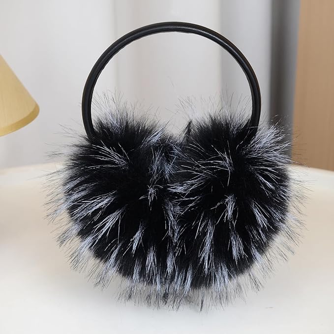 Women's Faux Fur Ear Muffs For Winter Women - Warm Faux Fur Fuzzy Ear Muffs Windproof Cold Weather Ear Warmers