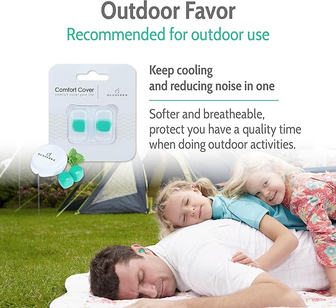 New Noise Cancelling Ear Plugs Acousdea Cooling Reusable Moldable Silicone Ear Plugs, Waterproof, Suitable for Camping, Outdoor Activities, Noise Cancelling up to 40 dBSPL, 3 Pairs