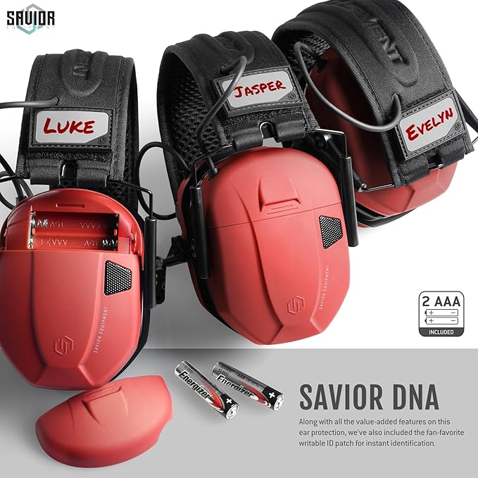 Savior Equipment Apollo Electronic Earmuffs For Shooting w/Gel Ear Pads, 24dB NRR, Noise Cancelling Ear Protection Headset