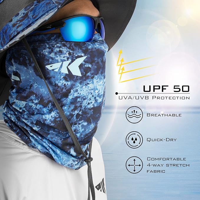 KastKing La Sal Neck Gaiter-UPF 50+ Balaclava Face Mask,Neck Gaiter for Men and Women,Face Cover Shield for Fishing,Hiking