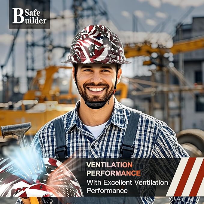 SBD-G1C Construction Full Brim Safety Helmet HDPE Hard Hat Vented Hardhats Sunshade Carbon Fiber Pattern Industrial Work Certified ANSI/ISEA Z89.1