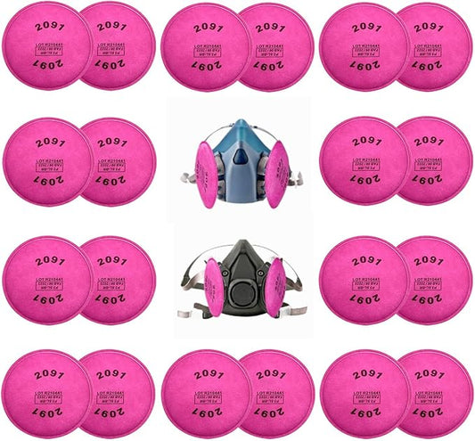 20Pcs(10Pack) 2091 Particulate Filter,Replacement for 6000 6200 6800 7000 FF-4 Item 2091 Filters,Use for Against Dust,Torch Cutting, etc