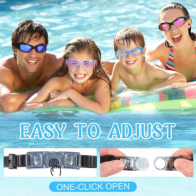 Konohan 8 Pack Kids Goggles Swim Goggles for Adult Kids Swimming Glasses Anti Fog Silicone No Leak Pool Glasses