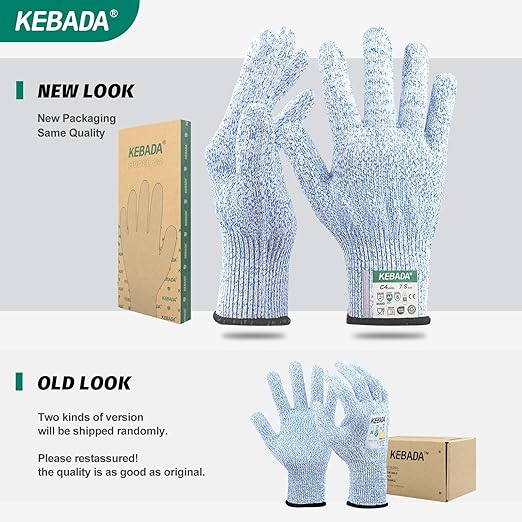 Kebada Cut Resistant Gloves, Food Grade Cut Proof Gloves for Kitchen, ANSI A4 Safety Protection, Ideal for Chef's Work, Medium