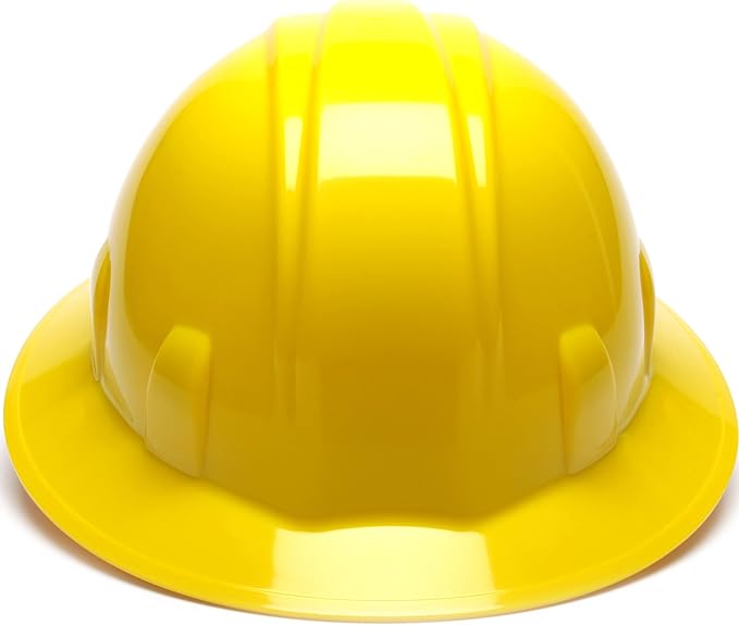 Pyramex SL Series Full Brim Hard Hat 4-Point Ratchet Suspension