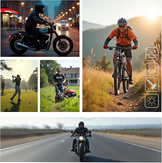 Polarized Riding Sunglasses Foam Padded Wraparound Fit Men Women Motorcycle Driving Running Cycling Fishing