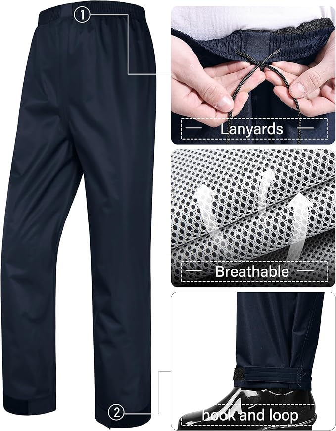 iCreek Rain Suit Waterproof Jacket and Trouser Suit Raincoat for Men and Women Outdoor All-Sport Breathable Anti-storm