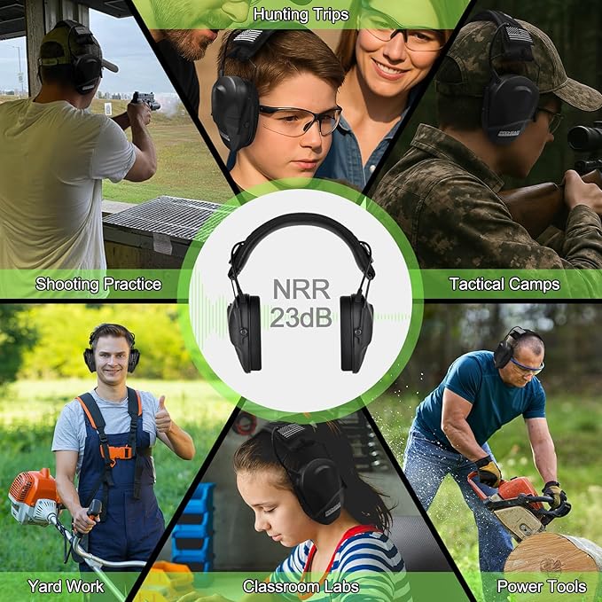 PROHEAR Youth Electronic Ear Protection 23dB NRR Slim Fit Sound Amplification Noise Compression Compact Design Gun Range Shooting Hunting Tactical Use