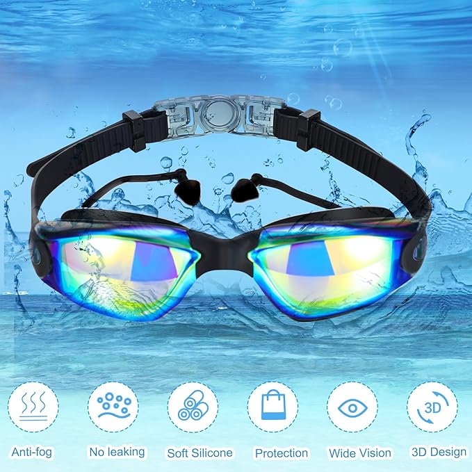 Konohan 8 Pack Kids Goggles Swim Goggles for Adult Kids Swimming Glasses Anti Fog Silicone No Leak Pool Glasses