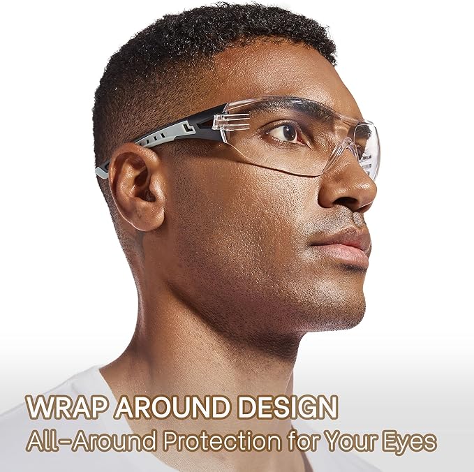 MORK&SUKY Safety Glasses Anti-Fog, Impact-Resistant with UV400 Protection,Lightweight Comfort for Industrial, Sports, Lab.