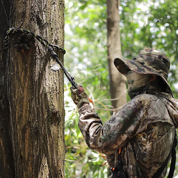 Kalkal Tree Stand Safety Rope, 30FT Reflective Lifeline Hunting Safety Harness Tree Strap For Tree-Stand Hunting