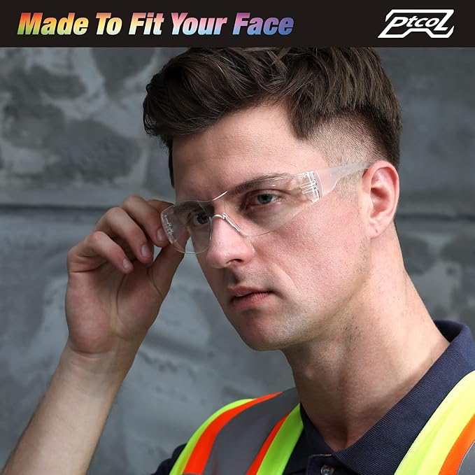 112 Pack Safety Glasses Crystal Clear (Bulk Pack of 24+4) Unisex Anti-Scratch Protective Goggles Impact Resistant Lens Eyewear with ANSI Z87.1 Certified for Construction, Shooting and Laboratory