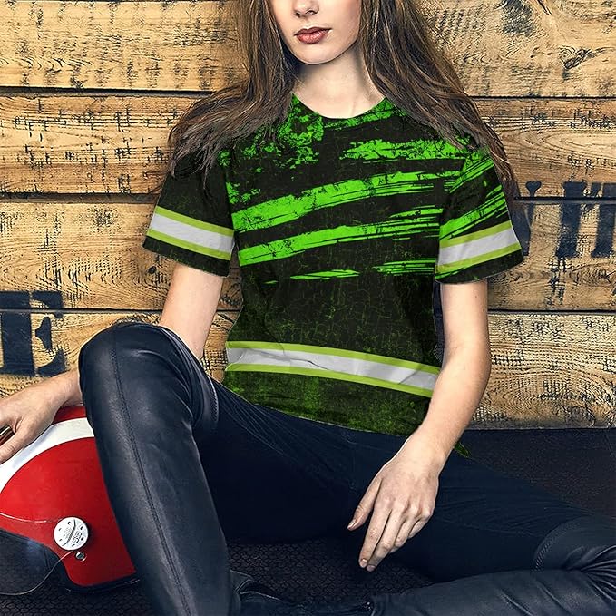 Maddly High Visibility US Flag Collection Safety Workwear Custom Name for Workers, Runners, Truckers, Patriotic
