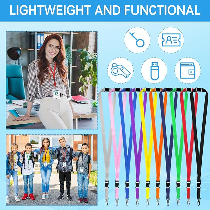 Windyun Break Away Lanyards for ID Badges and Keys Neck Strap with Quick Release Buckle Name Tag Detachable Lanyards