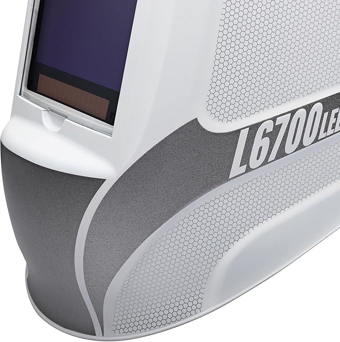 Eastwood L6700 Large View MIG TIG Auto Darkening Welding Helmet Matte White with LED Light