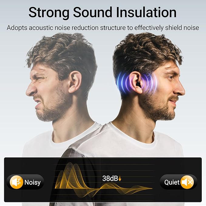 Ear Plugs for Sleeping Noise Cancelling, Adjustable Passive Earplugs for Concerts & Festivals,Reusable Hearing Protection for Sleep,Work,Focus,Travel,2025 New Structure,Black