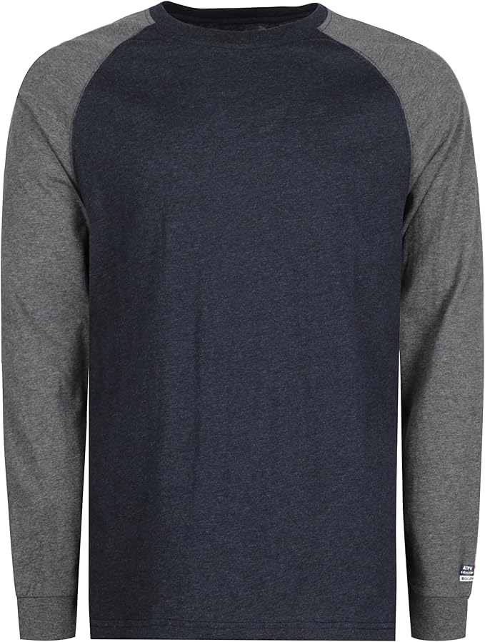 BOCOMAL FR Shirts Two-Tone Crew for Summer 4oz EX Lightweight Flame Resistant Long Sleeve Work T-Shirt Base Layer