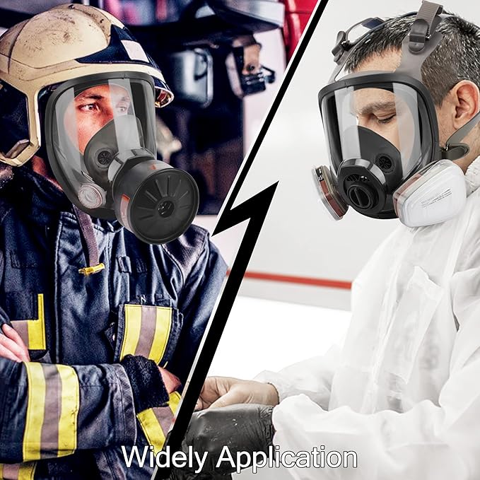 [Full Face Respirаtor] Reusable Respirator Mask with 40mm Activated Carbon Filter for Industrial, Welding, Polishing, Chemical Handling, Painting