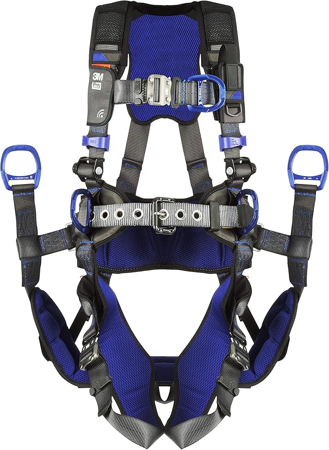 3M 1113193 DBI-SALA ExoFit X300 Comfort Tower Climbing Positioning Suspension Safety Harness, Telecommunications Fall Protection,Back,Front,Hip D-Rings,Auto-Locking Quick Connect Leg,Chest Buckles, XL