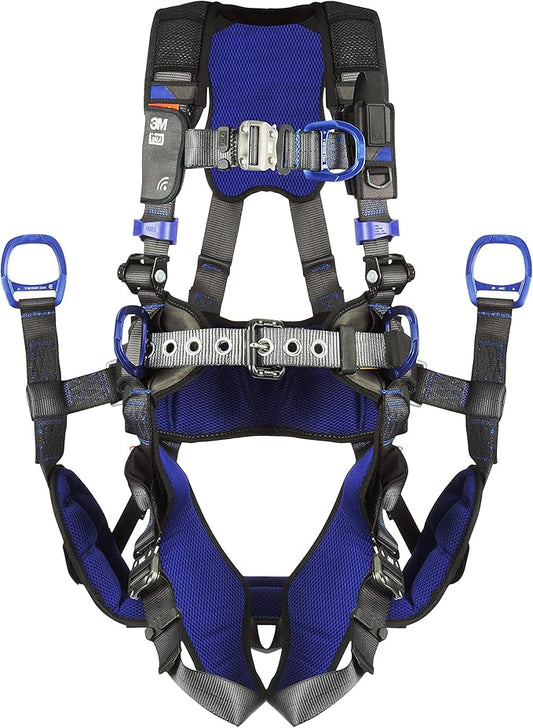 3M 1113193 DBI-SALA ExoFit X300 Comfort Tower Climbing Positioning Suspension Safety Harness, Telecommunications Fall Protection,Back,Front,Hip D-Rings,Auto-Locking Quick Connect Leg,Chest Buckles, XL