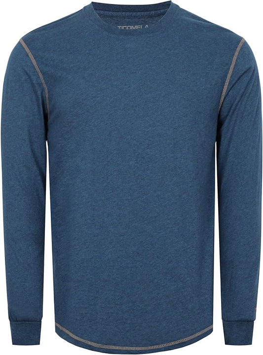 TICOMELA FR Shirts for Men 4oz Lightweight Flame Resistant Crewneck T-Shirts 100% Cotton Fire Retardant Henley Shirts