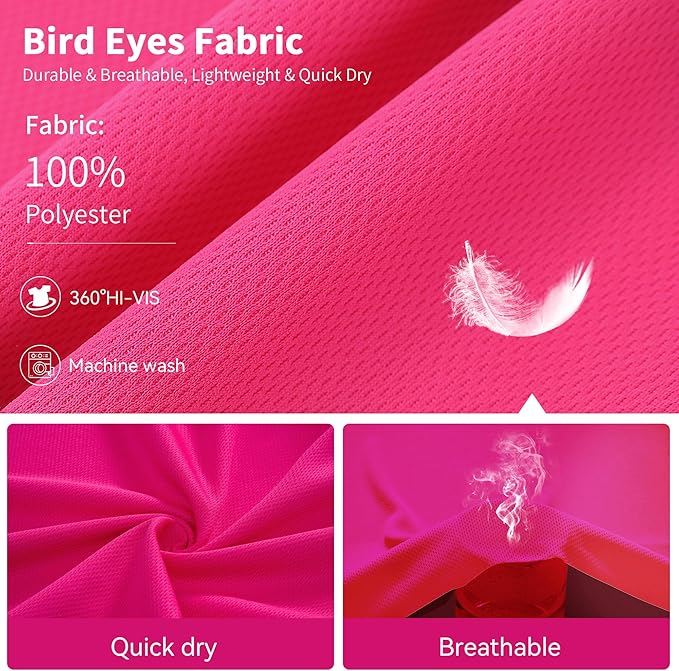 ProtectX Men's High Visibility Heavy Duty Long Sleeve Reflective Safety T-Shirts for Construction, Class 2-3 Type R