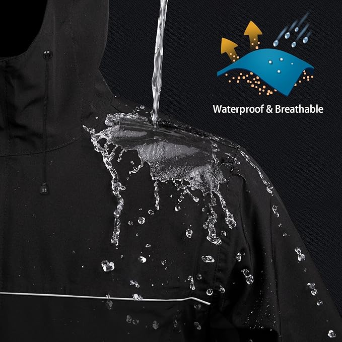 iCreek Motorcycle Rain Suit for Men and Women Waterproof Anti-storm Raincoat High Visibility Rain Gear