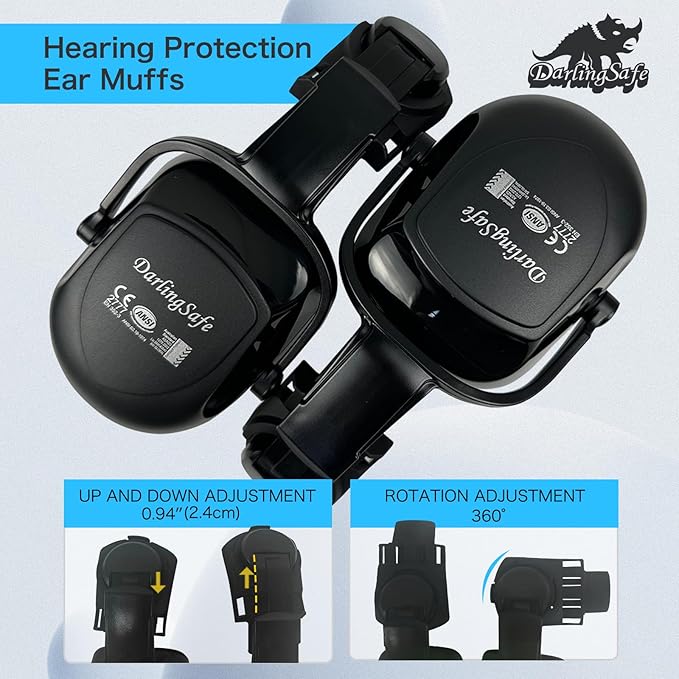 Hard Hat with Visor Ear Muffs Vented Safety Helmet with Visor Earmuffs ANSI Z89.1 Outdoor Work Hardhats Construction