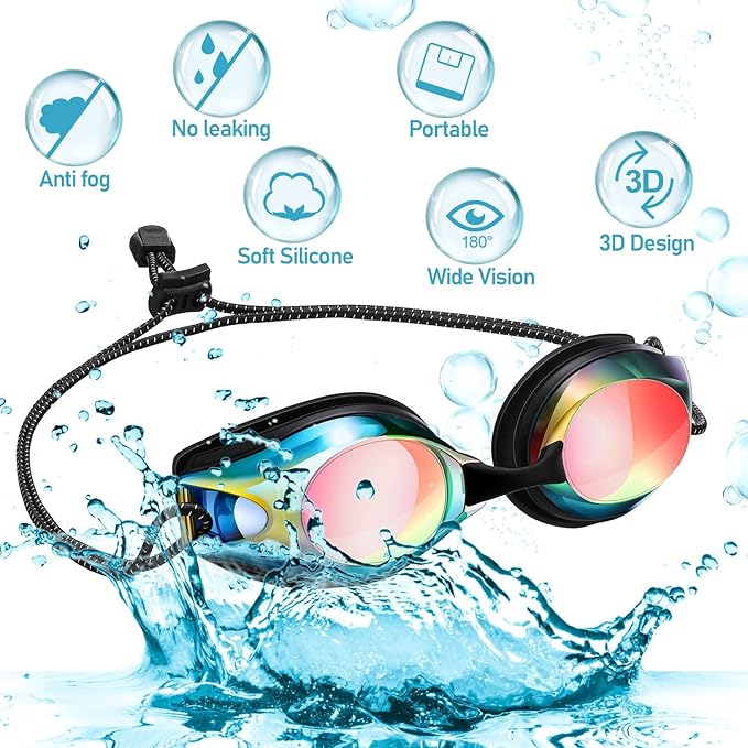 Konohan 8 Pack Kids Goggles Swim Goggles for Adult Kids Swimming Glasses Anti Fog Silicone No Leak Pool Glasses