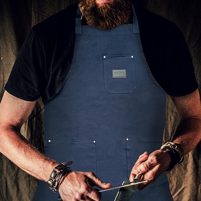 Chef Sac Chef Apron | Cotton Canvas Kitchen Apron | Aprons for Men | Aprons for Women with Pockets | Professional Chef Aprons