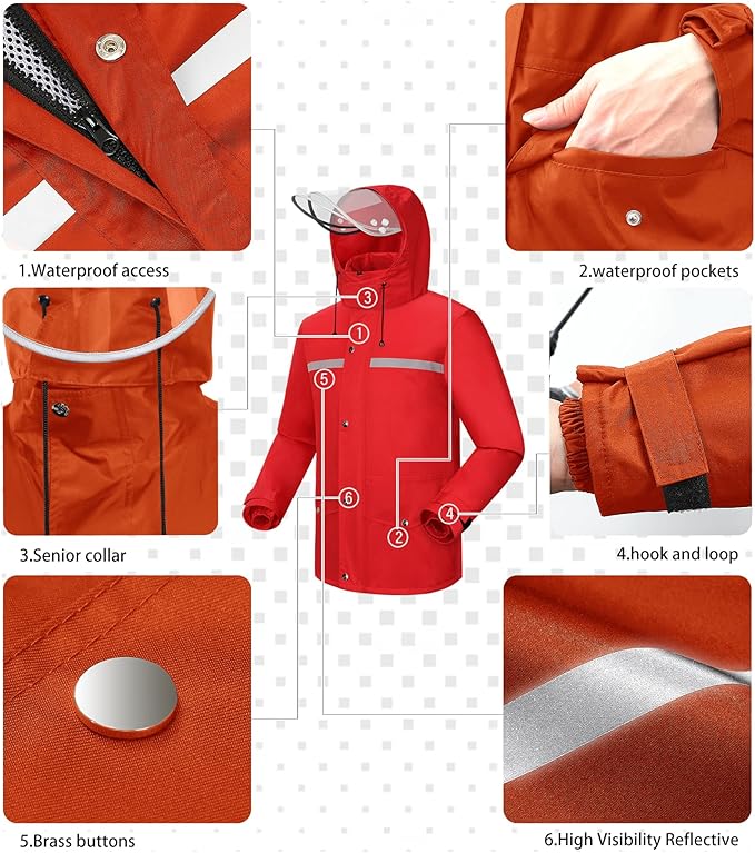 iCreek Rain Suit Waterproof Jacket and Trouser Suit Raincoat for Men and Women Outdoor All-Sport Breathable Anti-storm