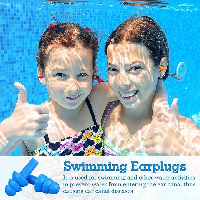 Ear Plugs Bulk for Sleeping Noise Cancelling, Swimming, Shooting, Concerts, Snoring 10 Assorted Colors with Carry Cases Reusable Silicone Earplugs Soft Ear Plugs (500 Pairs)