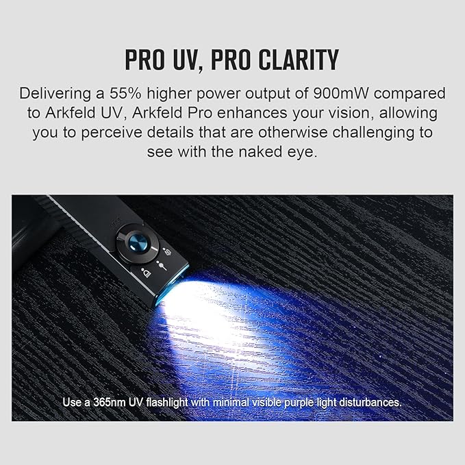 OLIGHT Arkfeld Pro Rechargeable EDC Flat Flashlight with Green Beam, UV and White LED Combo, 1300 Lumens Portable Pocket Lights, Triple Sources for Outdoors Emergency Working (Black CW)