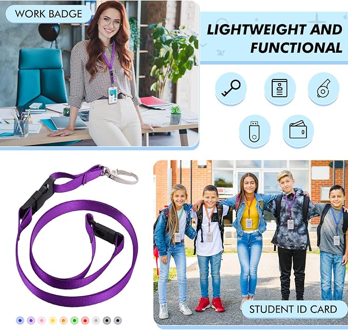 Windyun Break Away Lanyards for ID Badges and Keys Neck Strap with Quick Release Buckle Name Tag Detachable Lanyards