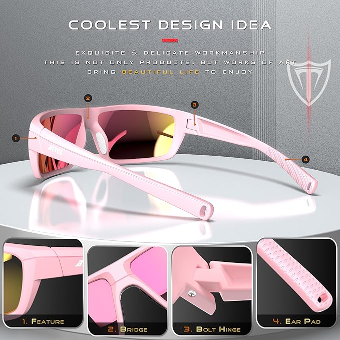 ATTCL Polarized Wrap Fishing Sunglasses Men - Driving Sports Glasses UV Protection