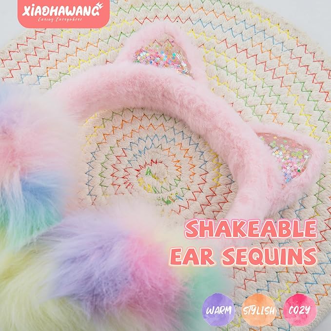 XIAOHAWANG Winter Earmuffs for Kids Girl Warm Ear Muffs Baby Boy Plush Padded Ear Warmer