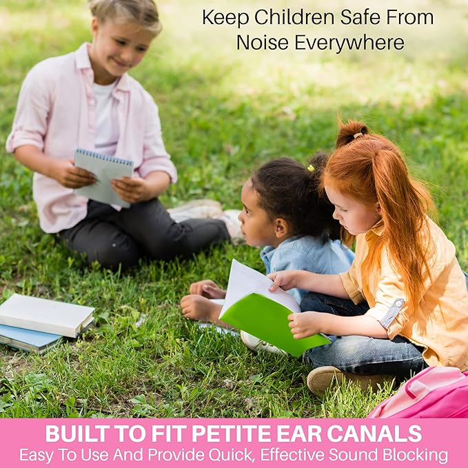 Quality Pink Foam Earplugs 100 Pair - 30dB for Small Ear Canal Side Sleepers - Soft Ear Plugs for Kids Women Children Sleeping Snoring Music Work - Noise Cancelling, Individually Wrapped & Disposable