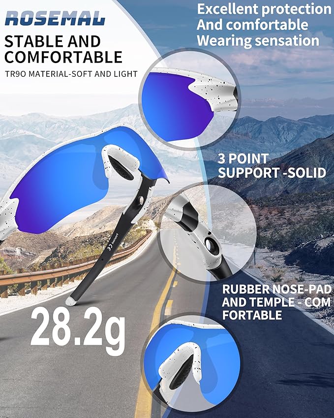 Polarized Sports Sunglasses for Men Women Youth Baseball Running Fishing Tennis Golf Cycling Driving Motor TAC UV400 TR90