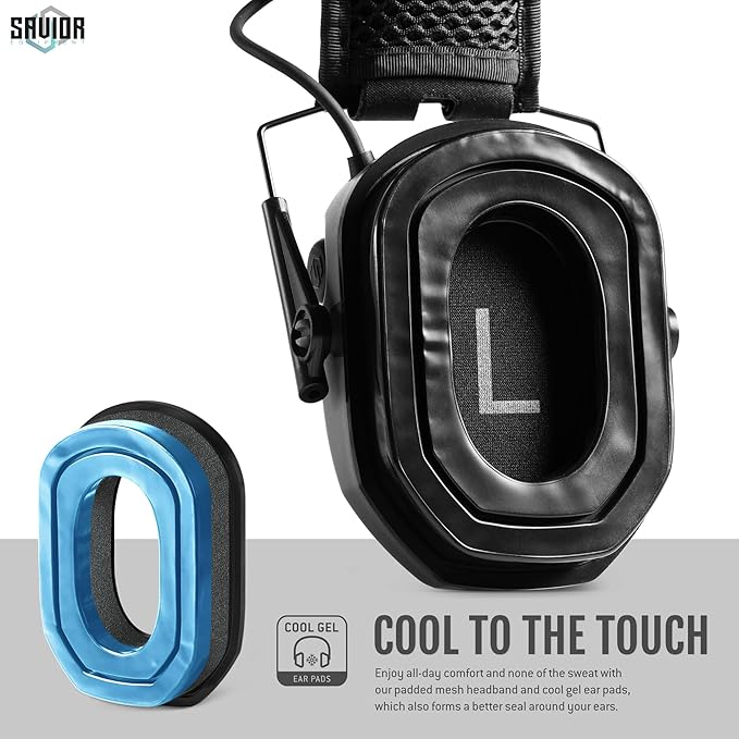 Savior Equipment Apollo Electronic Earmuffs For Shooting w/Gel Ear Pads, 24dB NRR, Noise Cancelling Ear Protection Headset