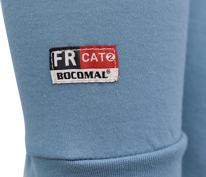 BOCOMAL FR Shirts for Men 5.5oz Lightweight Long Sleeve Work Henley Fire Resistant Shirt CAT2