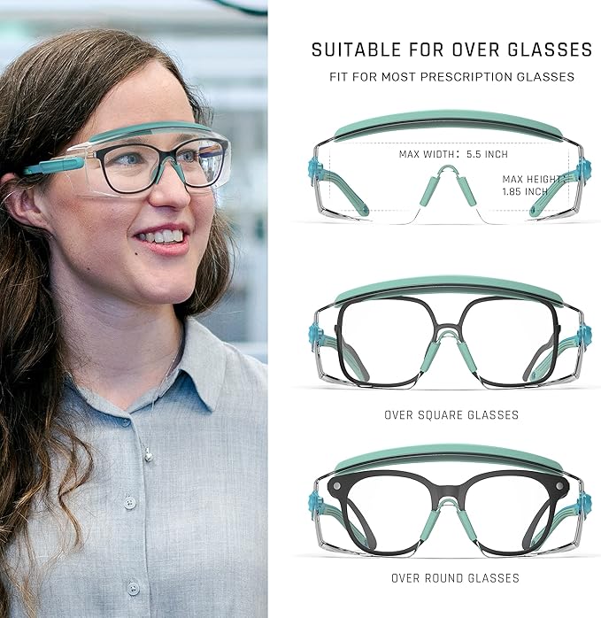 Anti Fog Safety Glasses Safety Goggles Over Glasses Protective Glasses with Anti Scratch Lenses Adjustable