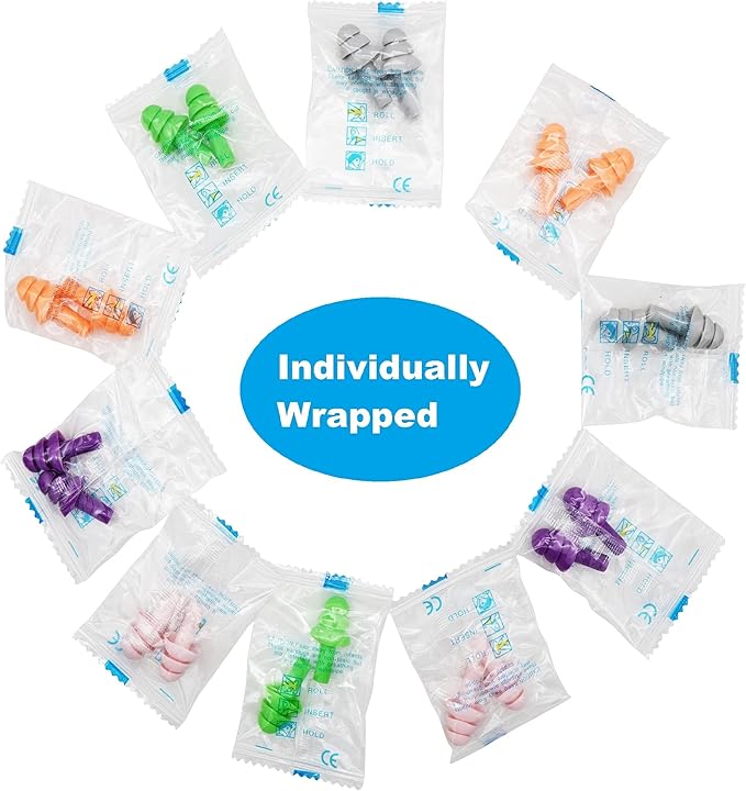 100 Pair Silicone Reusable Ear Plugs for Swimming, Sleeping, Concerts & Music - Bulk Pack of Swimmers Ear Plugs for Adults - Noise Reduction up to 25dB Swimming Ear Plugs for Men Women Ear Protection