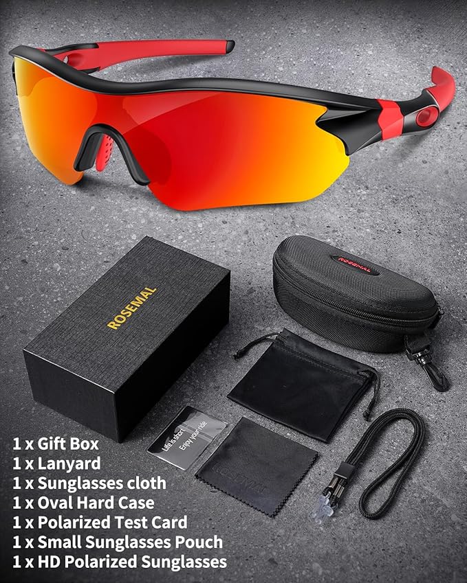 Polarized Sports Sunglasses for Men Women Youth Baseball Running Fishing Tennis Golf Cycling Driving Motor TAC UV400 TR90